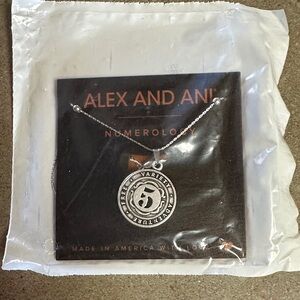 Alex and Ani Silver Numerology 5 Pendant Necklace